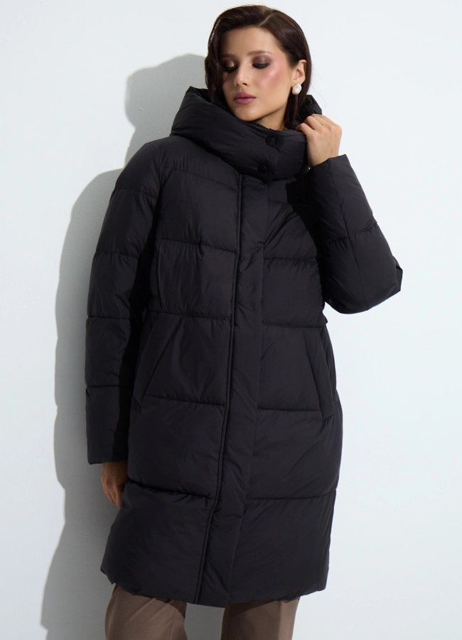 Женский пуховик с капюшоном модель № 33736 универмаг малина фото
