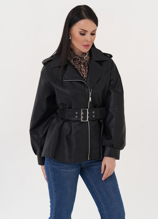 Куртка-косуха с резинкой по талии модель № 26968 в рассрочку