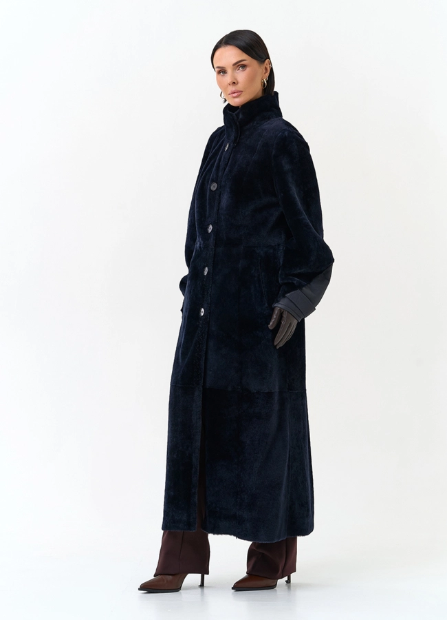 Женская двухсторонняя дубленка с шарфом модель № 34208 универмаг малина фото
