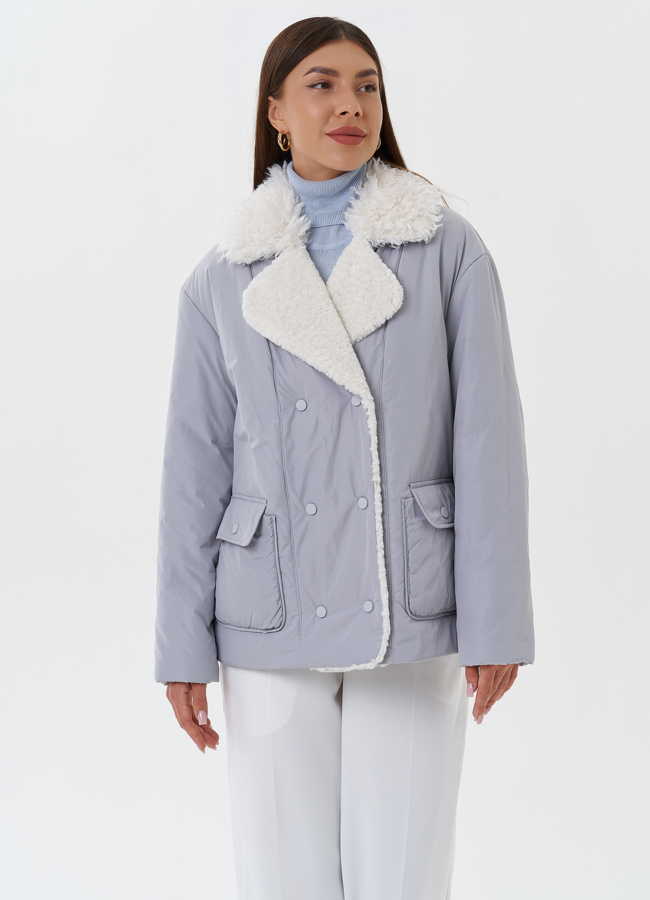 фото Утепленная куртка с эко мехом модель № 27659