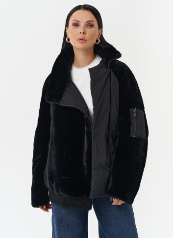 Комбинированная куртка с капюшоном