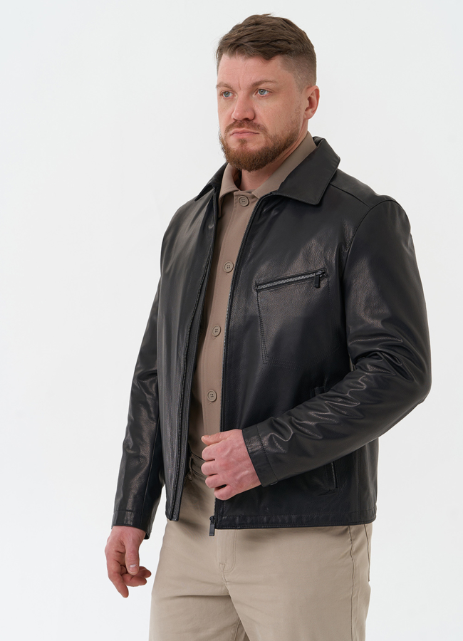 Мужская куртка из натуральной кожи  модель № 30062 универмаг малина