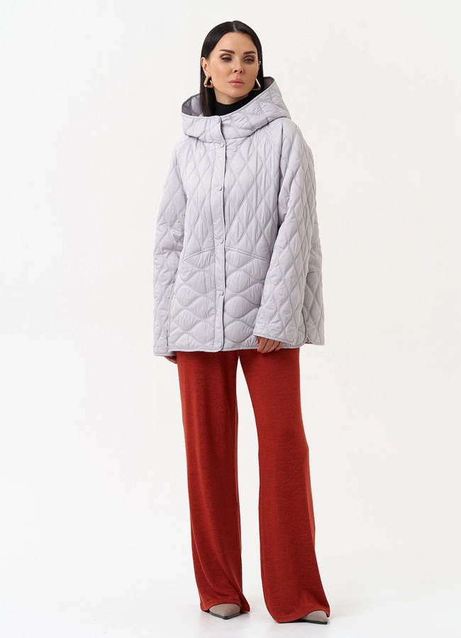 Женская стеганая куртка с капюшоном модель № 30021 универмаг малина