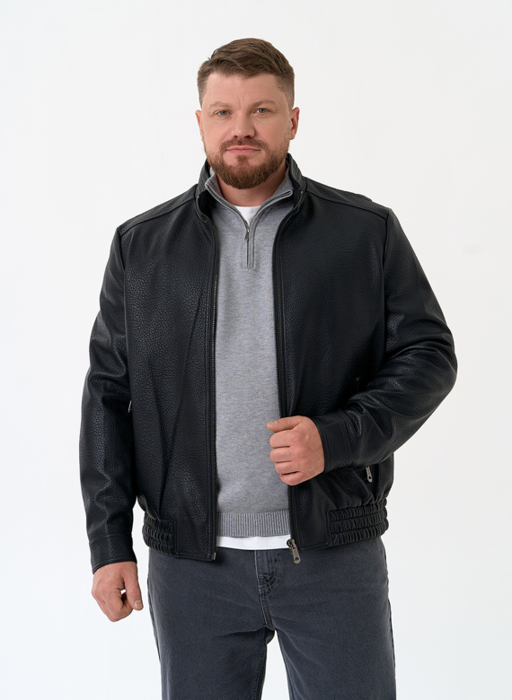 Мужская куртка бомбер из эко кожи