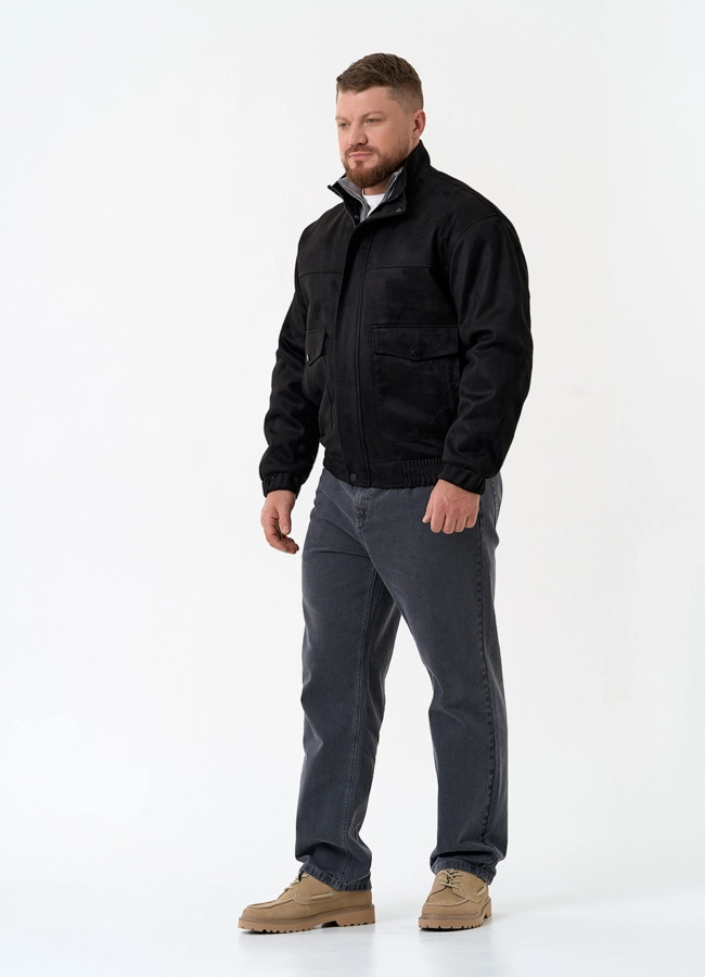 Мужская куртка бомбер из эко замши модель № 32883 в рассрочку