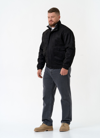 Мужская куртка бомбер из эко замши