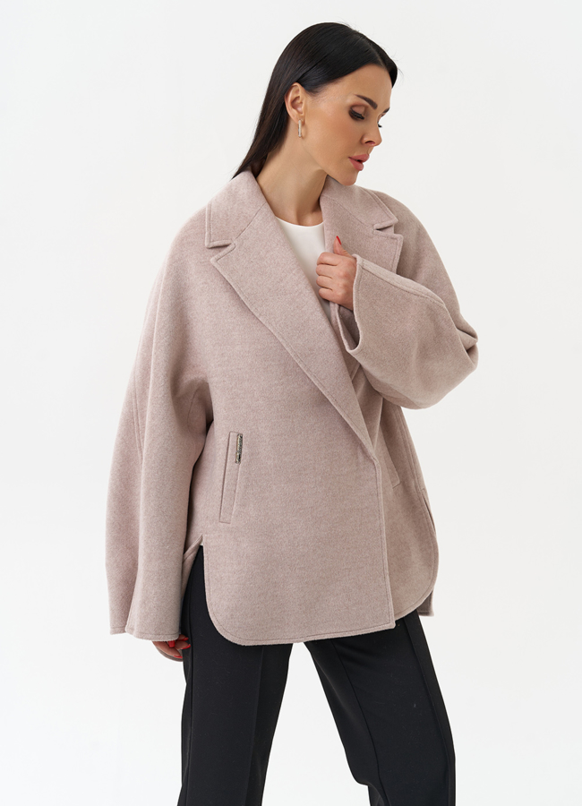 Укороченное пальто с английским воротником модель № 29891 в кредит