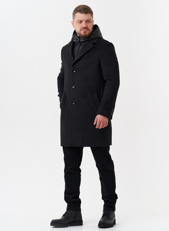 Мужское пальто черного цвета