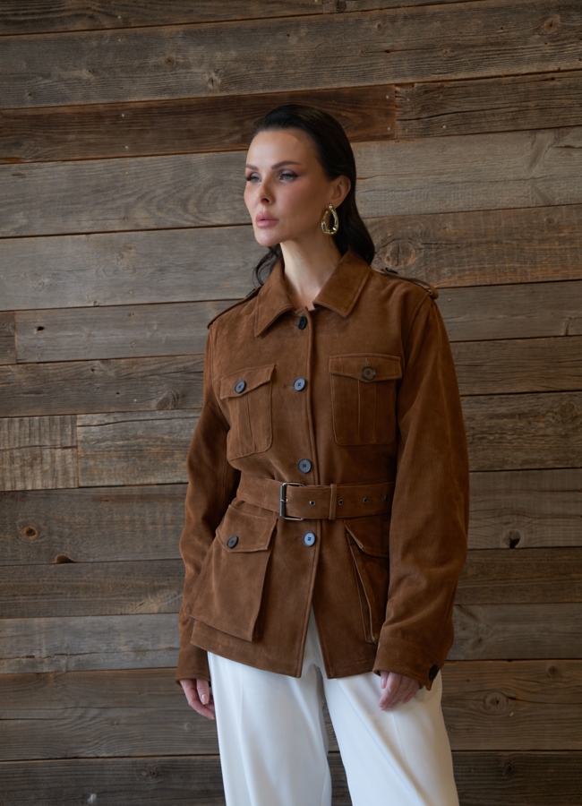 Куртка - сафари женская из натуральной замши модель № 29922 в кредит