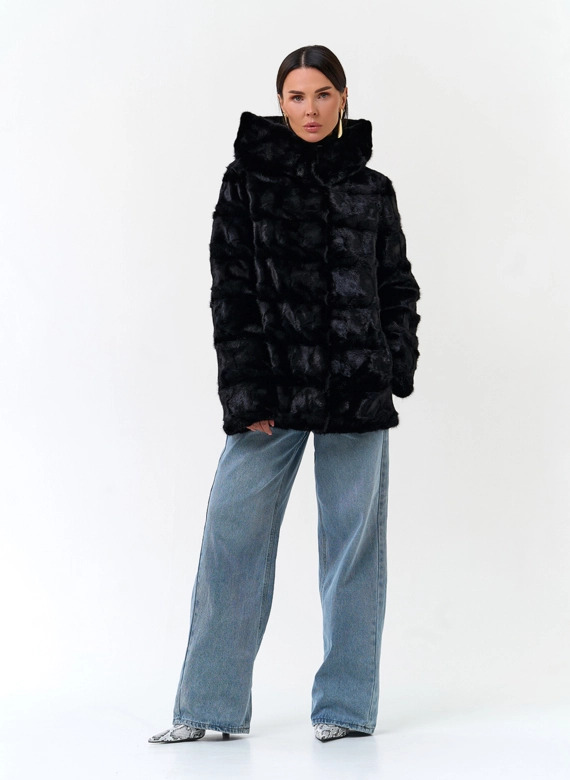 Шуба из меха норки фото