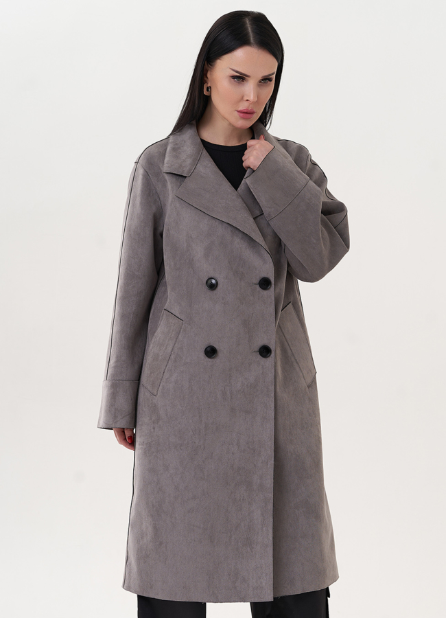 Пальто из эко замши модель № 26867 в кредит