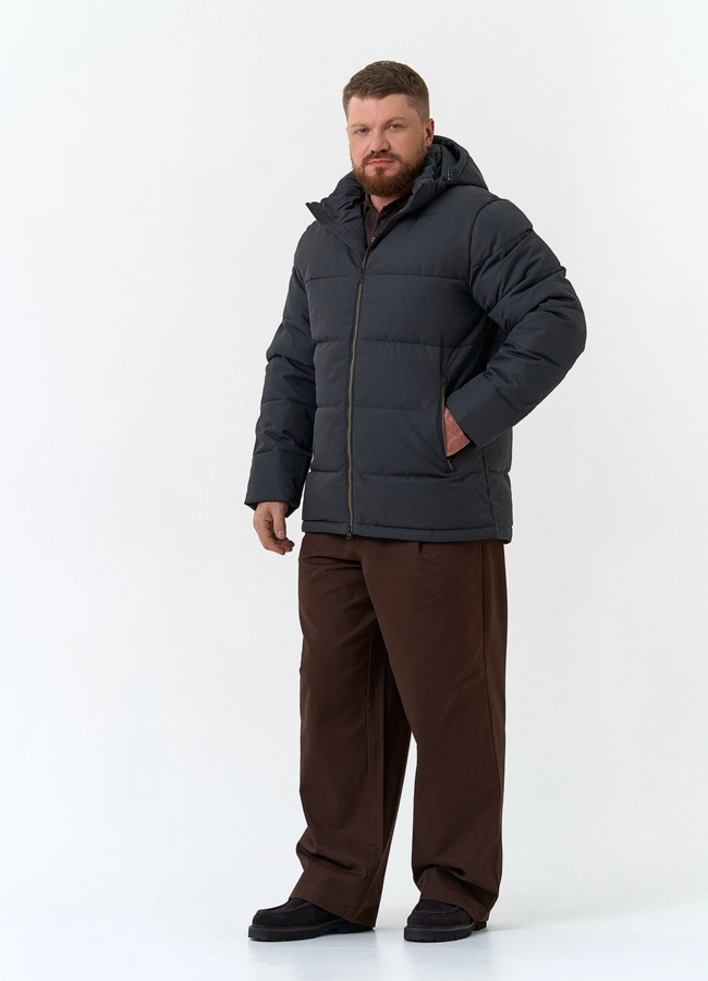 Мужской пуховик с капюшоном модель № 34081 в рассрочку фото