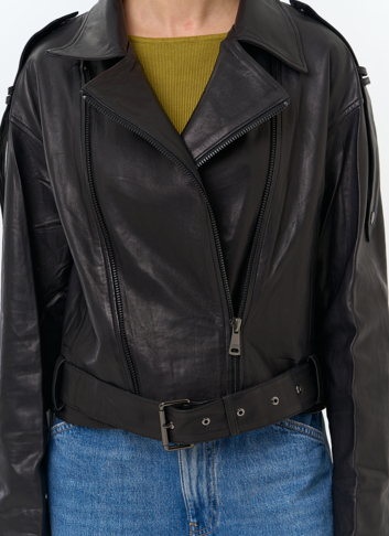 Женская куртка косуха из натуральной кожи