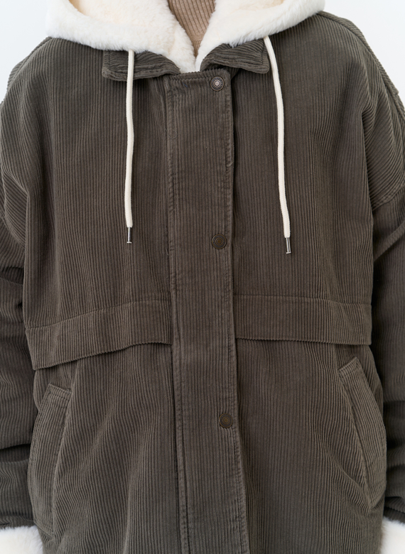 Женская утепленная куртка с отделкой из эко меха