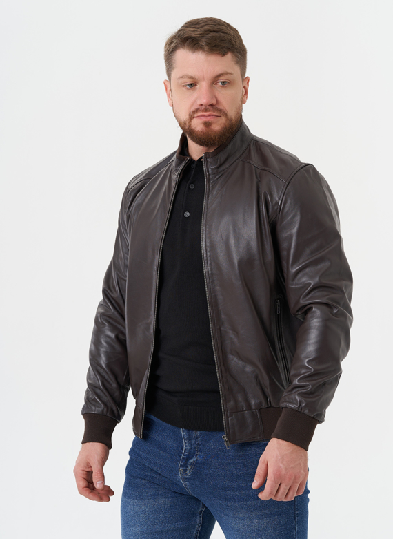 Кожаная куртка "бомбер"