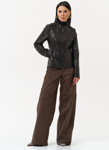 Кожаная куртка на молнии