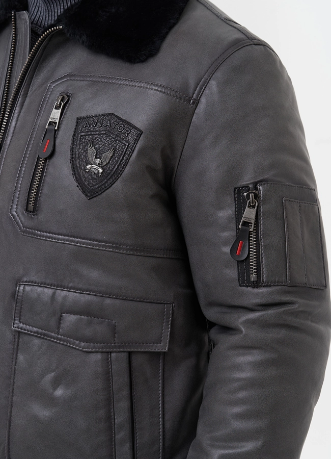 Мужская дубленка  модель № 29049 универмаг малина