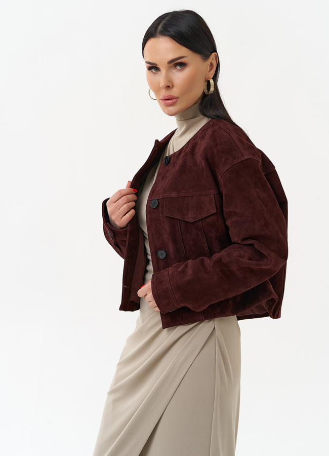 Куртка из натуральной замши  модель № 30092 универмаг малина