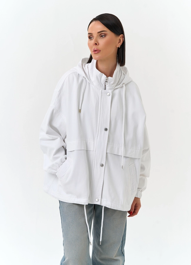 Женская джинсовая куртка с капюшоном модель № 33126 универмаг малина