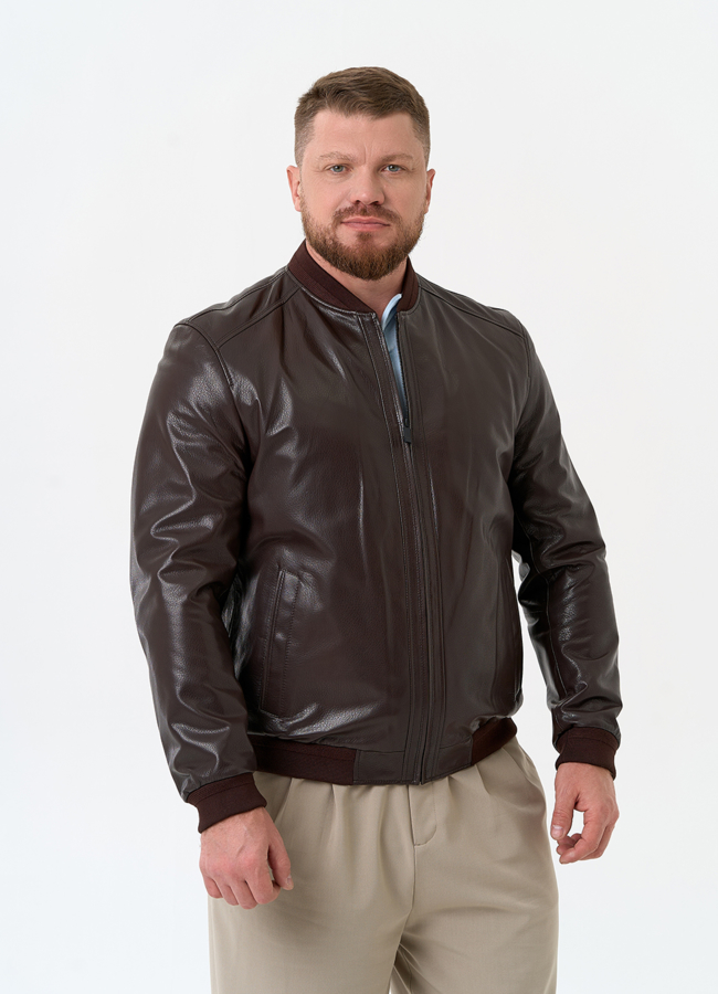 Мужская куртка бомбер из натуральной кожи модель № 32549 универмаг малина