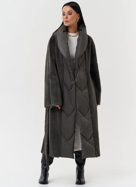 Комбинированное пальто на утеплении