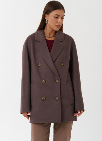 Укороченное двубортное пальто