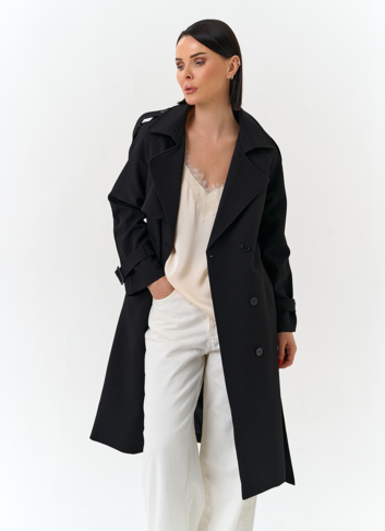 Женский плащ черного цвета