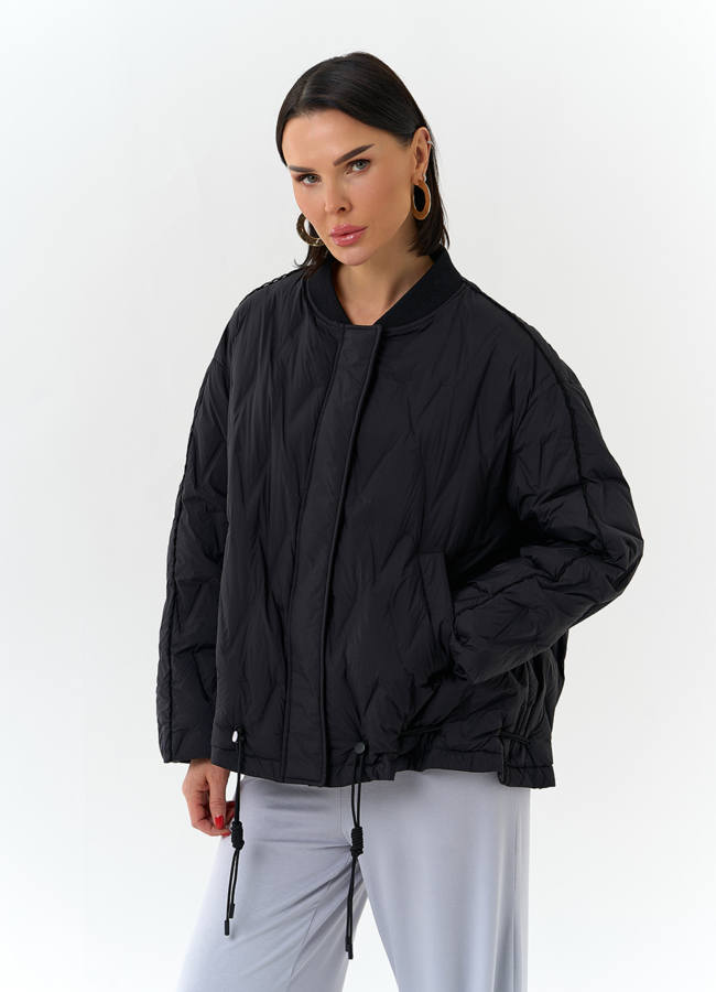 Женская куртка бомбер черного цвета модель № 32658 универмаг малина