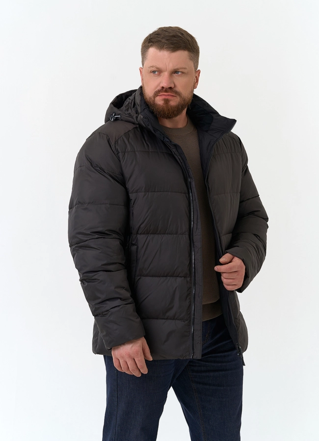 Мужской пуховик с капюшоном  модель № 34070 универмаг малина фото