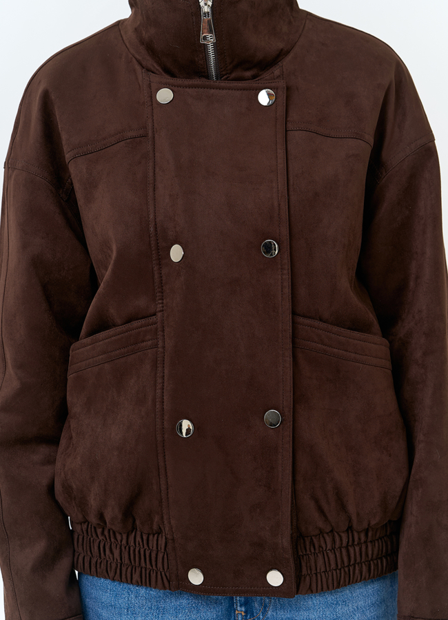 Женская утепленная куртка бомбер из эко замши модель № 32787 универмаг малина