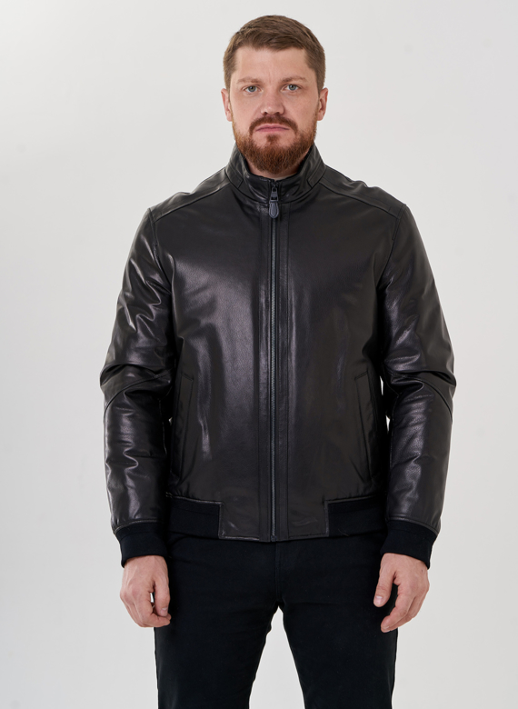 Куртка мужская черного цвета из натуральной кожи