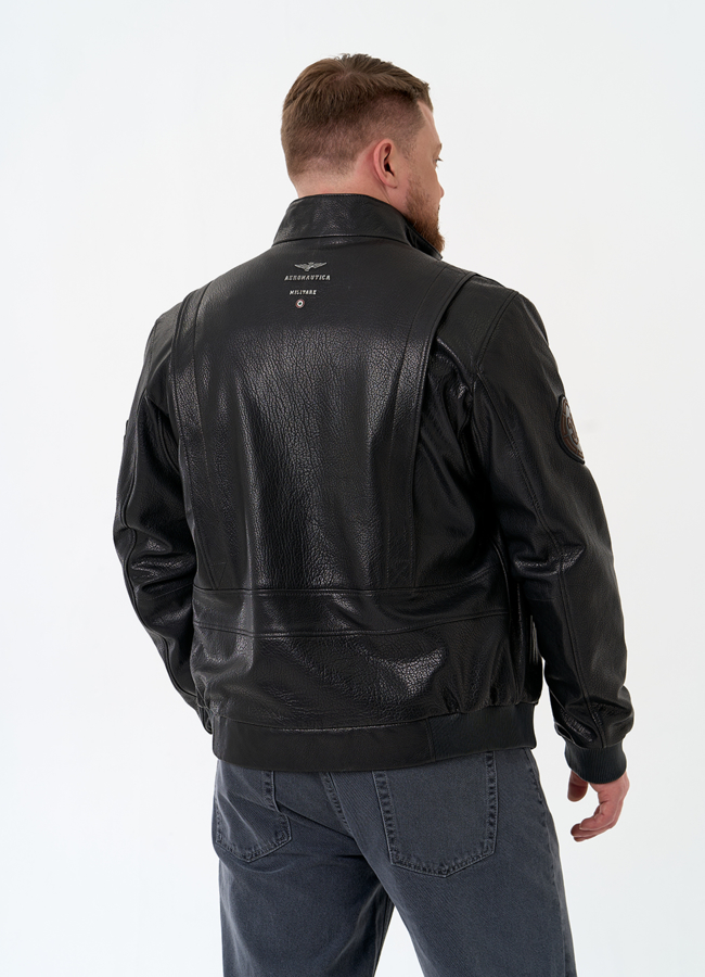 Мужская куртка бомбер из натуральной кожи модель № 32865 в кредит